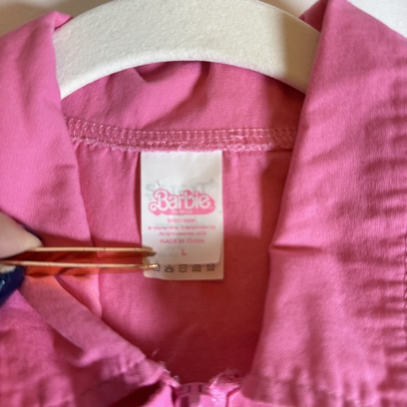 Spirit Halloween Barbie‎ Movie Kids Pink Power Jumpsuit Costume Size L (12-14) - Picture 9 of 11
